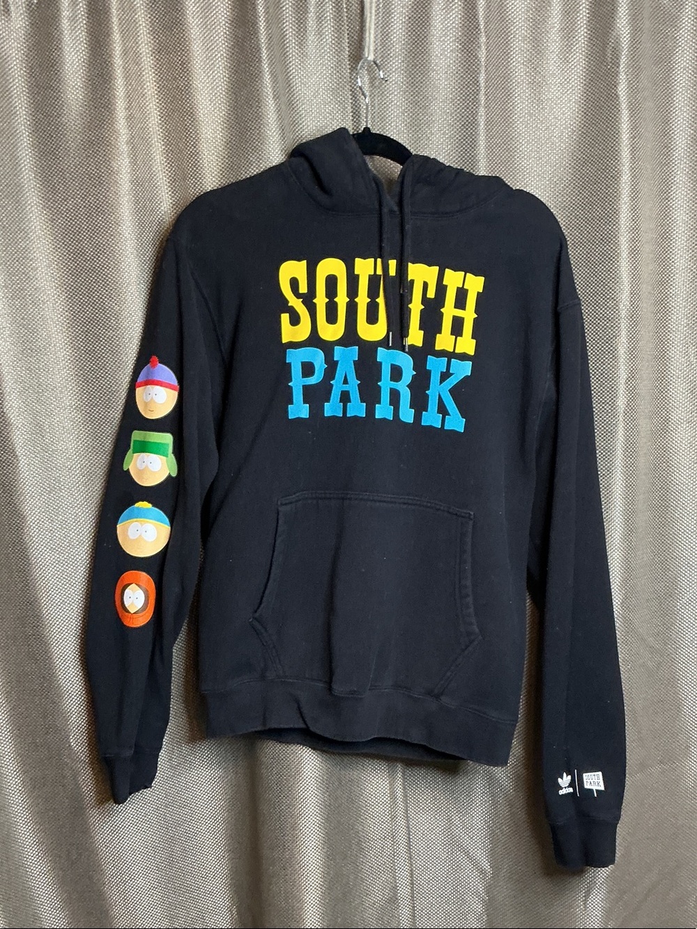 South Park Black Hoodie with Character Sleeve Graphics